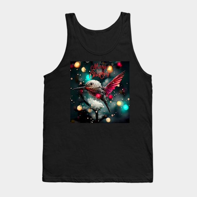 Merry Christmas - holiday hummingbird for nature lover Tank Top by Design-by-Evita